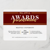 AWARDS DINER modern evenement eenvoudig bordeaux g Folie Uitnodiging (Voorkant)