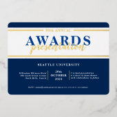 AWARDS DINER modern evenement eenvoudig marineblau Folie Uitnodiging (Voorkant)