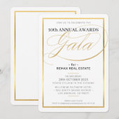 AWARDS GALA DINER modern zakelijk elegant goud Kaart (Voorkant / Achterkant)