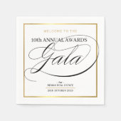 AWARDS GALA DINER modern zakelijk goud zwart Servet (Voorkant)