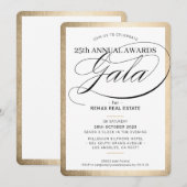 AWARDS GALA DINNER elegant business gold black Kaart (Voorkant / Achterkant)