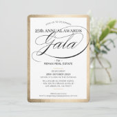 AWARDS GALA DINNER elegant business gold black Kaart (Staand voorkant)