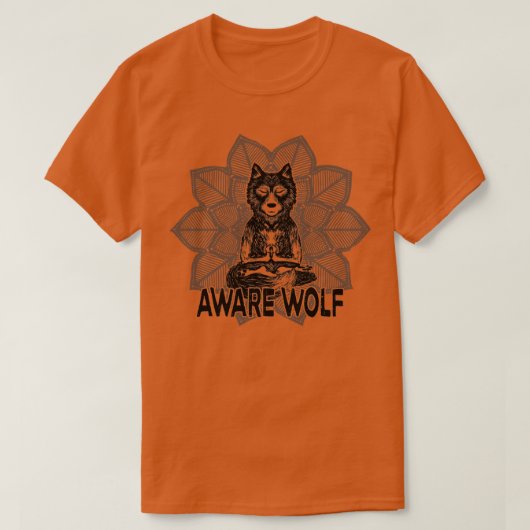 Aware Wolf Meditating Werewolf Mandala T-shirt (Design voorkant)