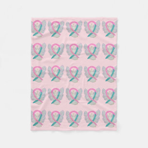 Awareness Angel Blankets Ovarium Cancer Fleece Deken