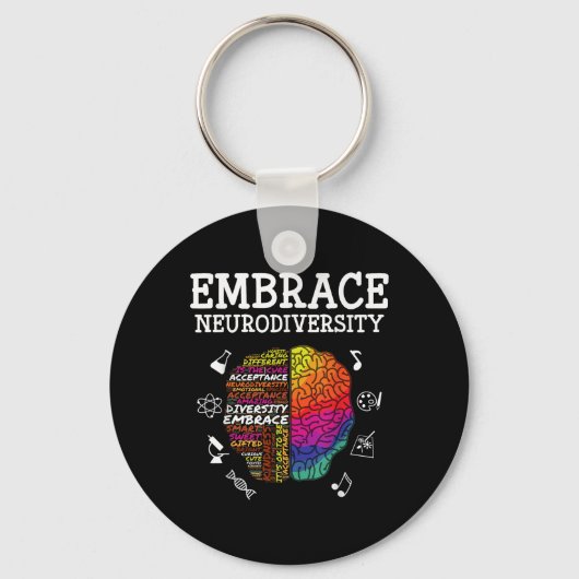 Awareness Assemblée Neurodiversity Man Wo Sleutelhanger (Voorkant)