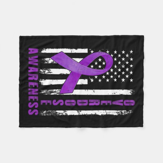 Awareness Day USA Amerikaanse vlag Overdose Awaren Fleece Deken (Voorkant (Horizontaal))