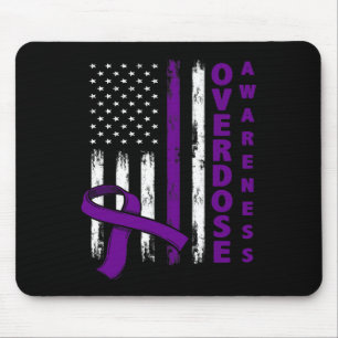 Awareness Day USA Amerikaanse vlag Overdose Awaren Muismat