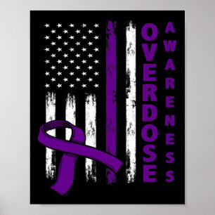 Awareness Day USA Amerikaanse vlag Overdose Awaren Poster