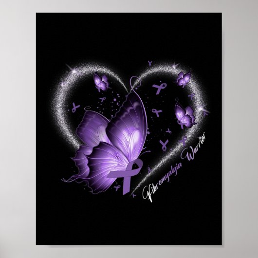 Awareness Day Warrior Survivor Butterfly Heart Poster (Voorkant)