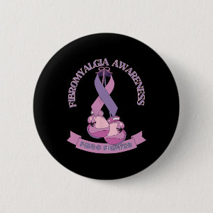 Awareness Lint Bokshandschoenen Fibro Fighter Ronde Button 5,7 Cm