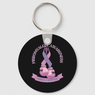 Awareness Lint Bokshandschoenen Fibro Fighter Sleutelhanger