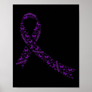 Awareness lint Paarse drugsverslaving herstel Poster