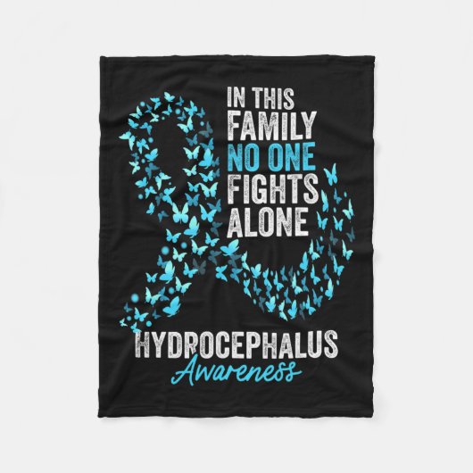 Awareness Maand Vlinders Lichtblauw lint Fleece Deken (Voorkant)