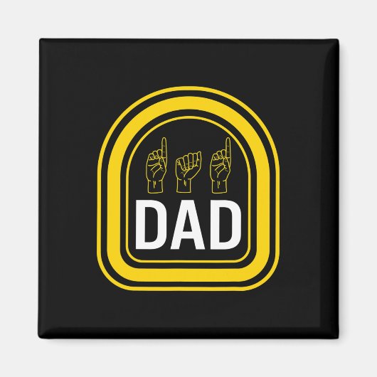 Awareness Month Dad ASL Vaderdag Gift Trendy D Magneet (Voorkant)