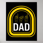 Awareness Month Dad ASL Vaderdag Gift Trendy D Poster (Voorkant)