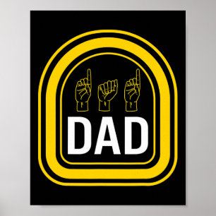 Awareness Month Dad ASL Vaderdag Gift Trendy D Poster