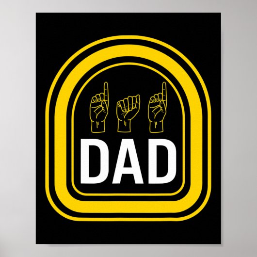 Awareness Month Dad ASL Vaderdag Gift Trendy D Poster (Voorkant)