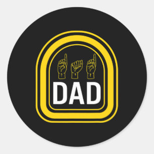 Awareness Month Dad ASL Vaderdag Gift Trendy D Ronde Sticker