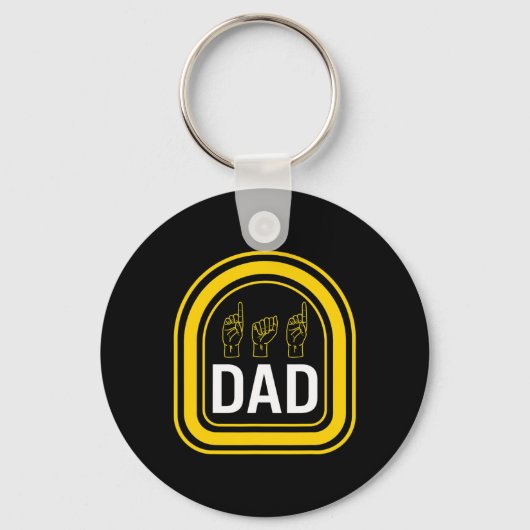 Awareness Month Dad ASL Vaderdag Gift Trendy D Sleutelhanger (Voorkant)