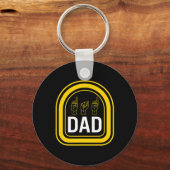 Awareness Month Dad ASL Vaderdag Gift Trendy D Sleutelhanger (Voorkant)