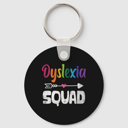 Awareness Month Dyslexie Leraar Therapeut Sleutelhanger (Voorkant)