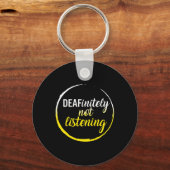 Awareness Month zeker niet luisteren ASL Lang Sleutelhanger (Voorkant)