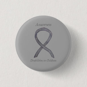 Awareness of Children's Disabilities Ribbon Pin Ronde Button 3,2 Cm