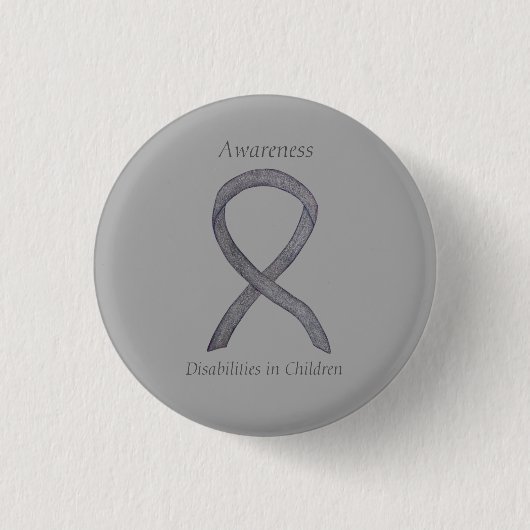 Awareness of Children's Disabilities Ribbon Pin Ronde Button 3,2 Cm (Voorkant)