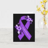 Awareness Ondersteuning Paarse lint zakformaat Kaart (Gele Bloem)