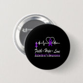 Awareness Paarse Lint Einde van Heimer's Ronde Button 5,7 Cm (Voorkant /achterkant)