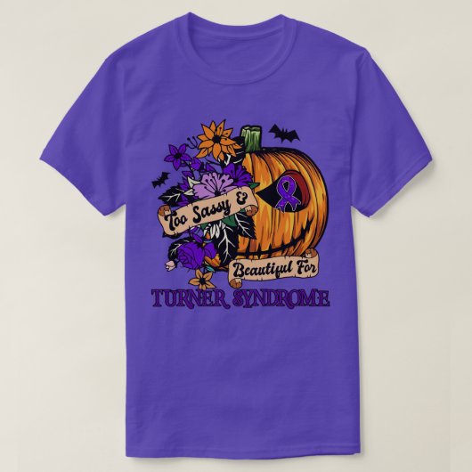 Awareness retro halloween voor het syndroom van Tu T-shirt (Design voorkant)