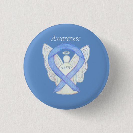 Awareness Ribbon Angel Pin Ronde Button 3,2 Cm (Voorkant)