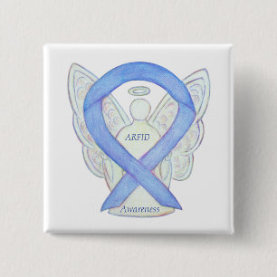 Awareness Ribbon Angel Pin Vierkante Button 5,1 Cm