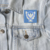 Awareness Ribbon Angel Pin Vierkante Button 5,1 Cm (In situ)