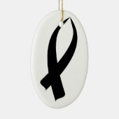 Awareness Ribbon Black Keramisch Ornament (Rechts)