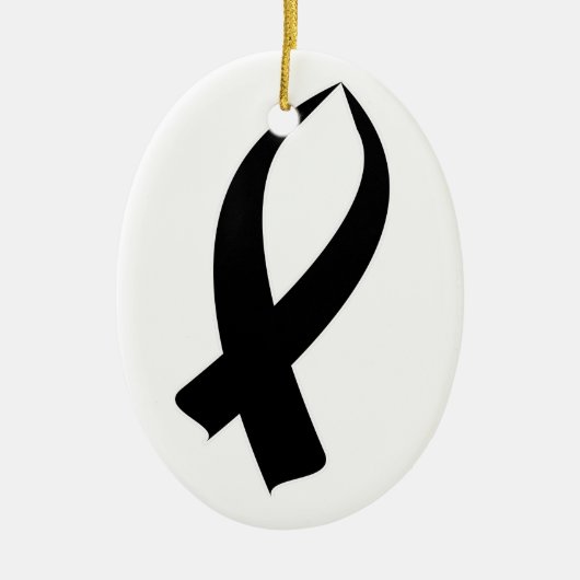 Awareness Ribbon Black Keramisch Ornament (Voorkant)