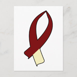 Awareness Ribbon (Bourgogne & Cream) Briefkaart
