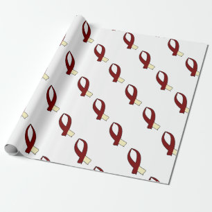 Awareness Ribbon (Bourgogne & Cream) Cadeaupapier