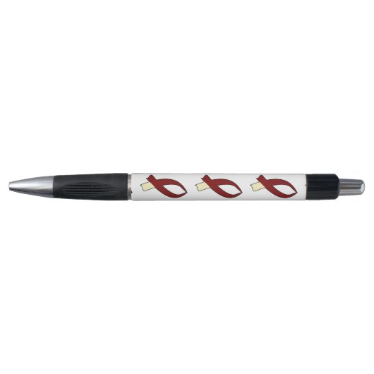 Awareness Ribbon (Bourgogne & Cream) Pen (Voorkant)