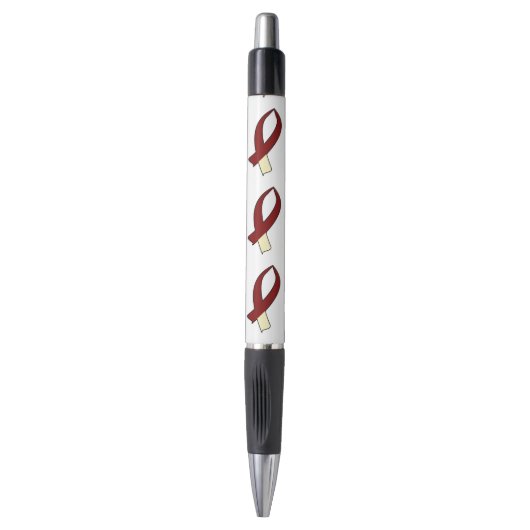 Awareness Ribbon (Bourgogne & Cream) Pen (Voorkant Verticaal)