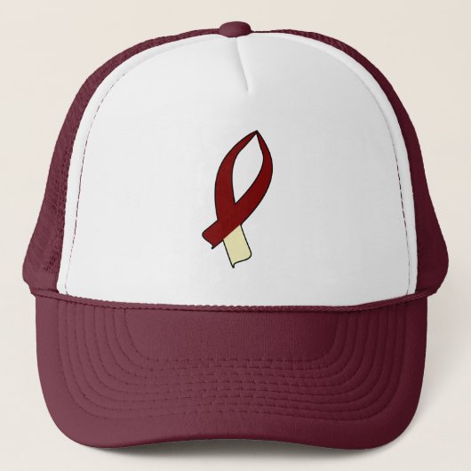 Awareness Ribbon (Bourgogne & Cream) Trucker Pet (Voorkant)