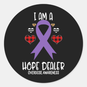 Awareness Ribbon Ik ben een hoopdealer Leopard Chr Ronde Sticker