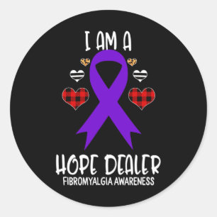 Awareness Ribbon Ik ben een Hope Dealer Leopard CH Ronde Sticker