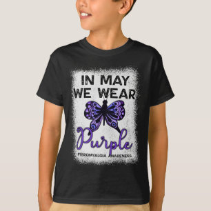 Awareness Spoonie In Mei dragen we Paarse Vlinder T-shirt