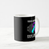 Awareness Support Prevention Awareness Month Print Koffiemok (Voorkant rechts)