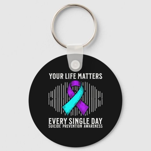 Awareness Support Prevention Awareness Month Print Sleutelhanger (Voorkant)
