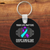 Awareness Support Prevention Awareness Month Print Sleutelhanger (Voorkant)