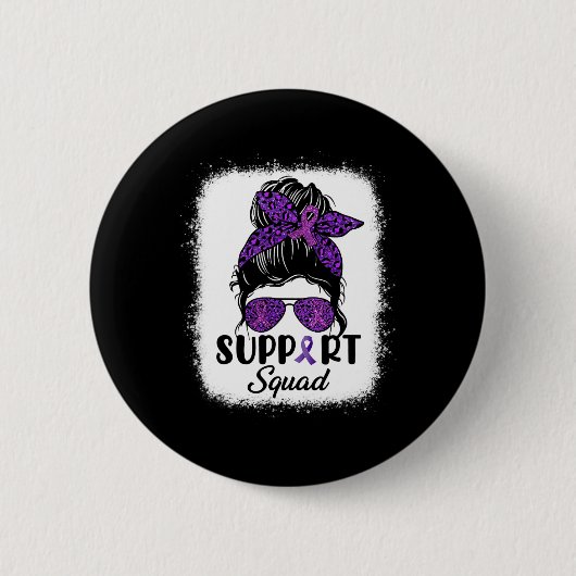 Awareness Support Squad Messy Bun Haar Vrouwen Mei Ronde Button 5,7 Cm (Voorkant)