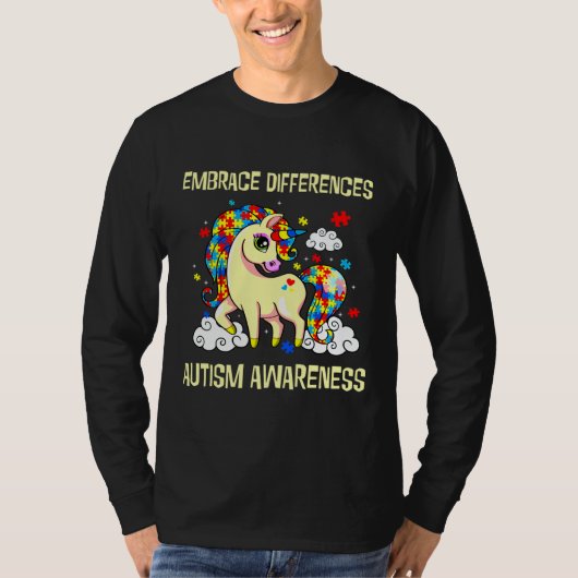 Awareness Unicorn embrace Difference T-shirt (Voorkant)