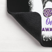 Awareness Warrior Messy Hair Bun Paarse Lint 1 Muismat (Hoek)